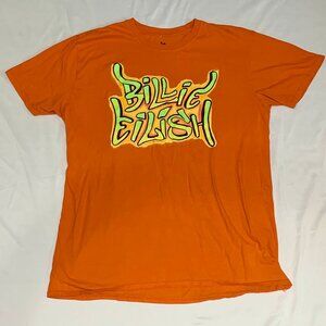 Billie Eilish Orange Graphic T-Shirt Size Large Official 2020 Tour Merch Unisex